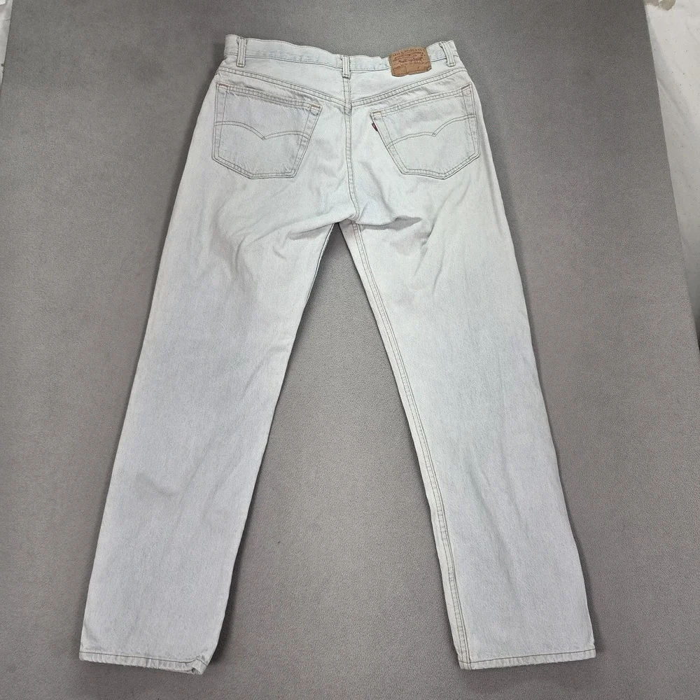 Vintage Levis 501 Jeans Mens Light Wash Button USA Faint‎ Stains 90s Fits 34x29